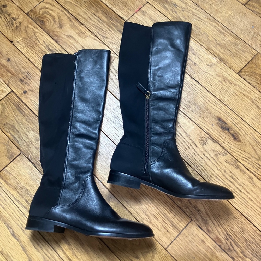 Louise et Cie Verdi Black Leather Stretch Back Riding Boots Size 37.5